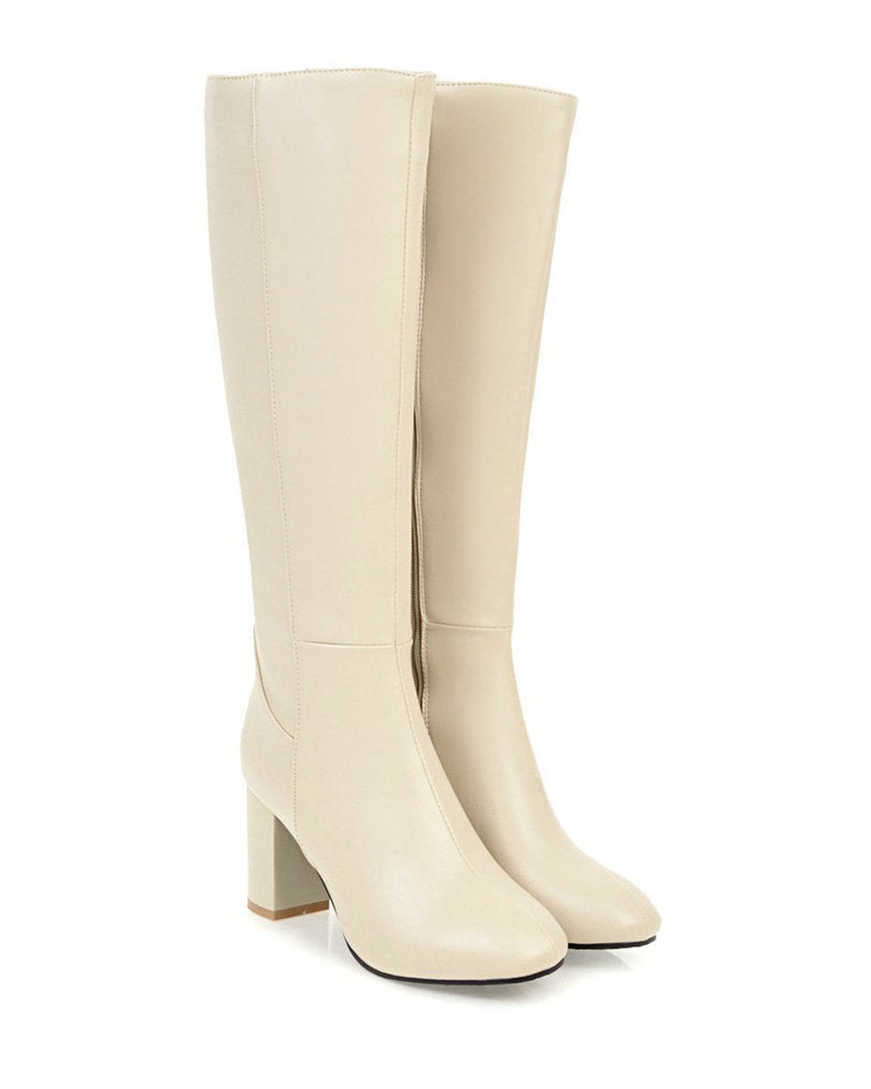 Catherine Women's Block Heel Boots – Side Zip Classic Ankle & Mid Calf Boots