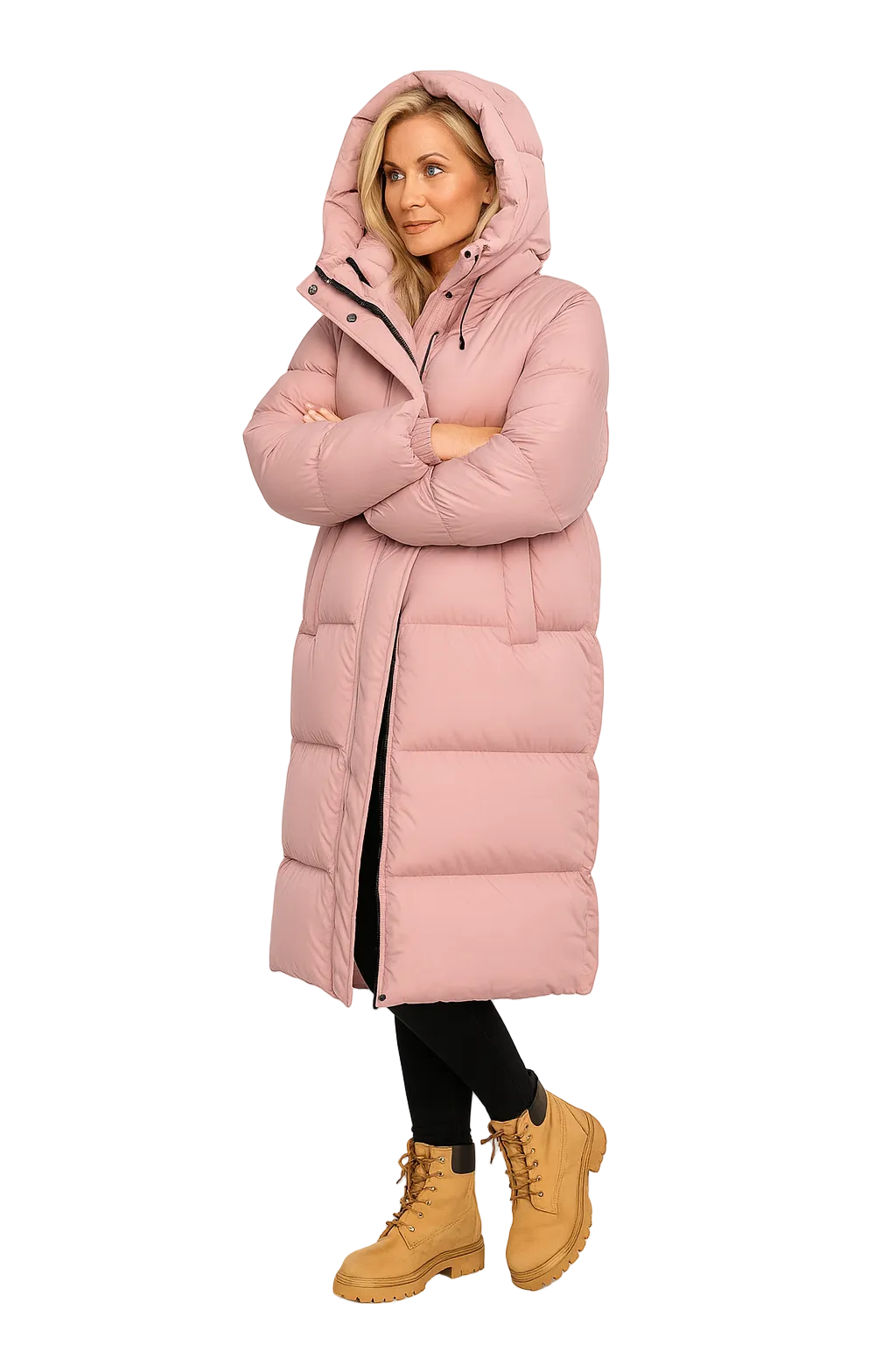 Sammy Women's Long Puffer Coat – Oversized Quilted Winter Jacket with Insulated Padding