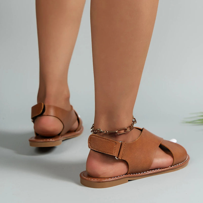 Sarah Women's Leather Sandals – Comfortable Non-Slip Summer Casual Shoes