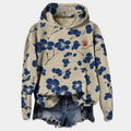 Lavinia Women's Floral Hoodie – Soft Cotton Blend Relaxed Fit Casual Sweatshirt