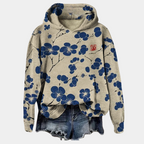 Lavinia Women's Floral Hoodie – Soft Cotton Blend Relaxed Fit Casual Sweatshirt