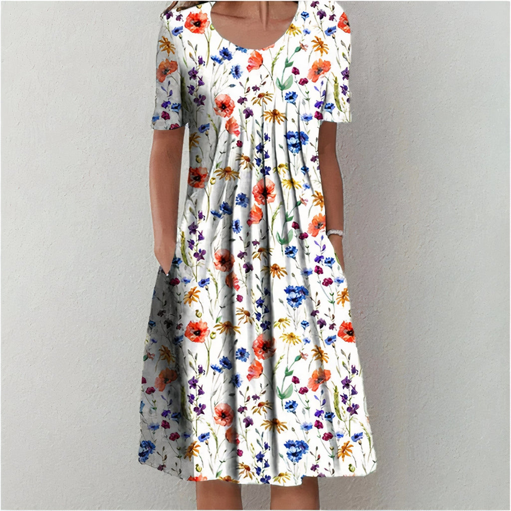 Penelope Women's Cotton Summer Dress – Breathable Elegant Midi Casual Dress