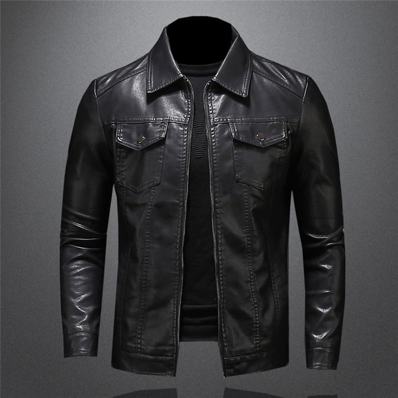 Harrison Men's Leather Jacket – Premium Classic Smart Casual Biker Coat