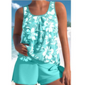 Bethany Women's Floral Tankini Set – Two Piece Swimwear with Shorts & Round Neck