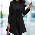 Olive Women's Wool Blend Coat – Tailored Long Smart Winter Overcoat