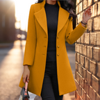 Olive Women's Wool Blend Coat – Tailored Long Smart Winter Overcoat