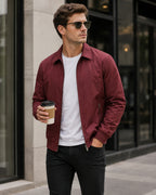 Stanley Casual Zip Jacket – Lightweight Polyester Ribbed Bomber Jacket