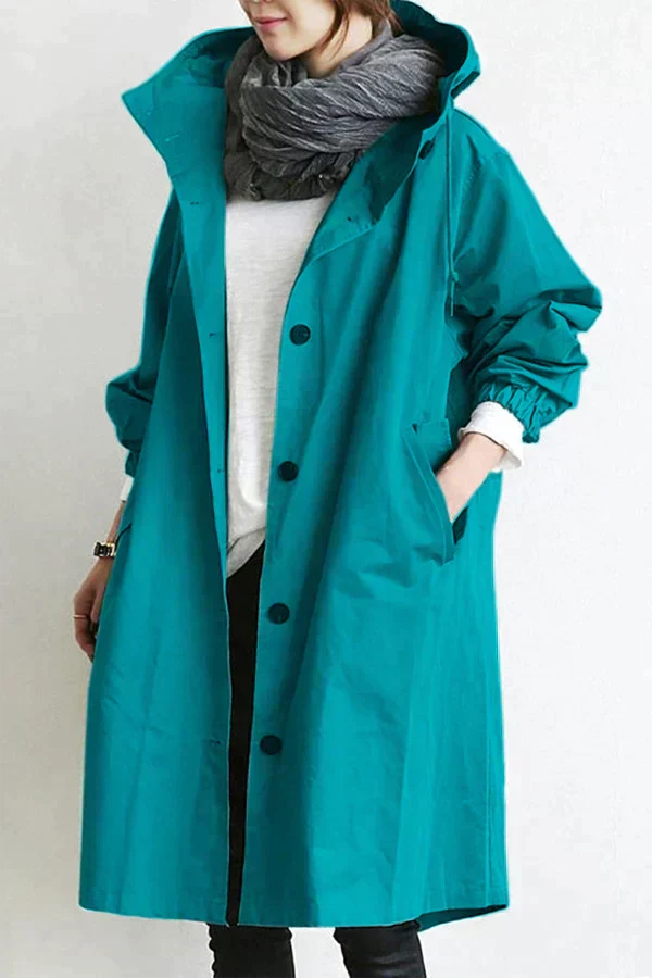 Margot Women's Waterproof Rain Coat – Hooded Breathable Urban Long Jacket