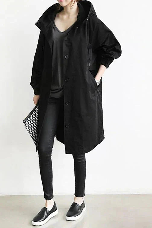 Margot Women's Waterproof Rain Coat – Hooded Breathable Urban Long Jacket