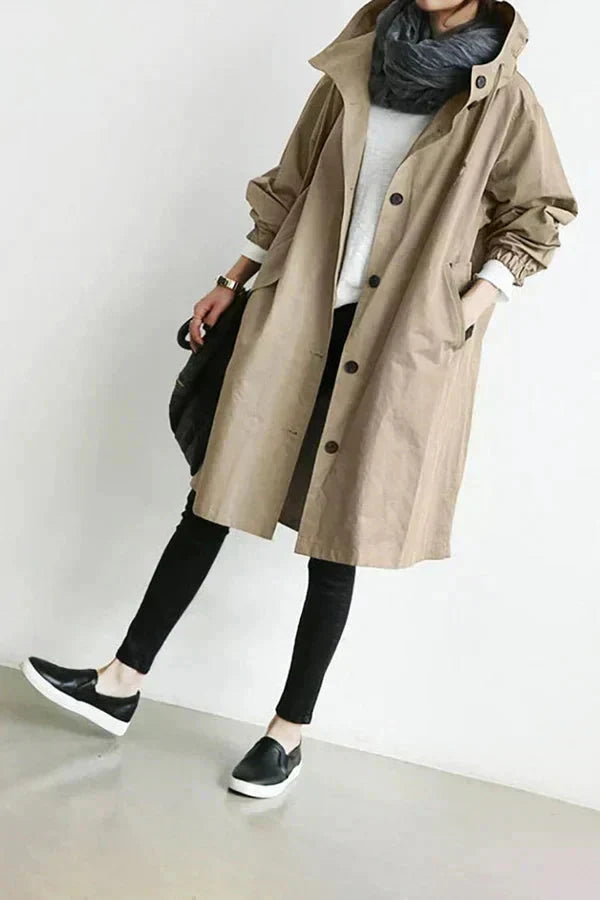 Margot Women's Waterproof Rain Coat – Hooded Breathable Urban Long Jacket