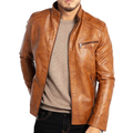 Jacob Men's Leather Jacket – Genuine Leather Vintage Zip Up Smart Casual Biker Jacket