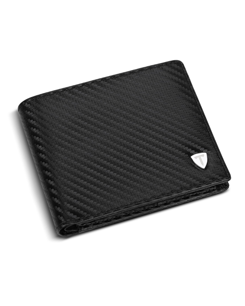 Wesley Men's Leather RFID Wallet – Bifold with Coin Pocket, ID Window & 11 Card Slots
