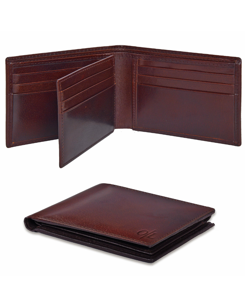 Harrison Men's Leather Bifold Wallet – Slim RFID Blocking Wallet with Card Slots