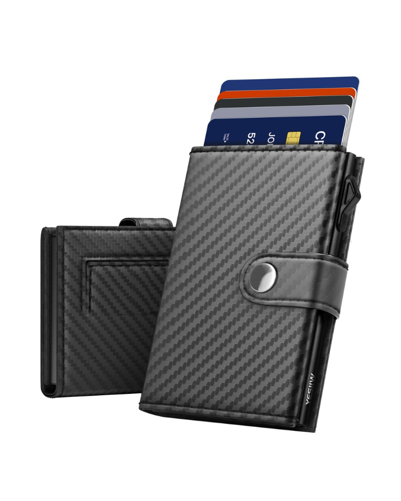 Lucas Men's Leather Trifold Wallet – RFID Blocking Pop-Up Card Holder with Coin Pocket