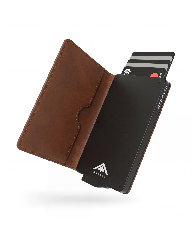 Calix Men's RFID Pop-Up Wallet – Aluminium & Faux Leather Card Holder with Cash Pocket