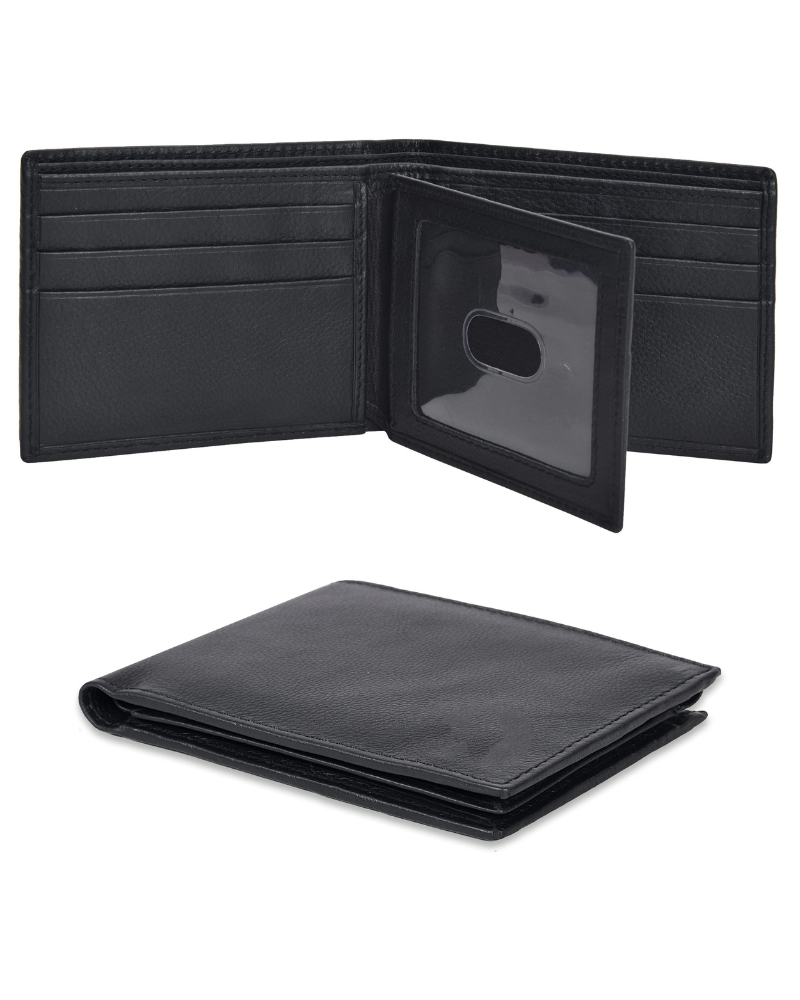 Harrison Men's Leather Bifold Wallet – Slim RFID Blocking Wallet with Card Slots