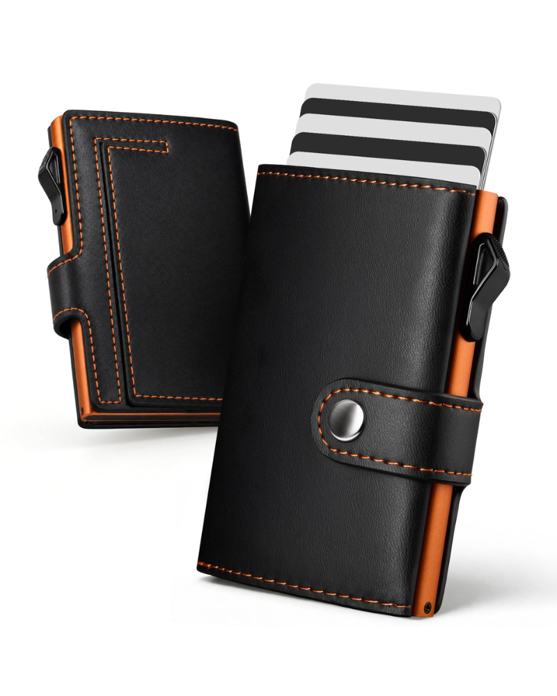 Lucas Men's Leather Trifold Wallet – RFID Blocking Pop-Up Card Holder with Coin Pocket