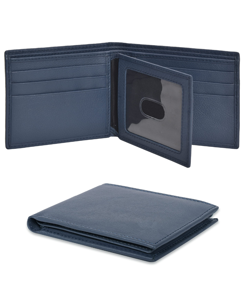 Harrison Men's Leather Bifold Wallet – Slim RFID Blocking Wallet with Card Slots