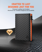 Tristan Men's RFID Pop-Up Wallet – Aluminium & Microfibre Leather Card Holder with Coin Pocket