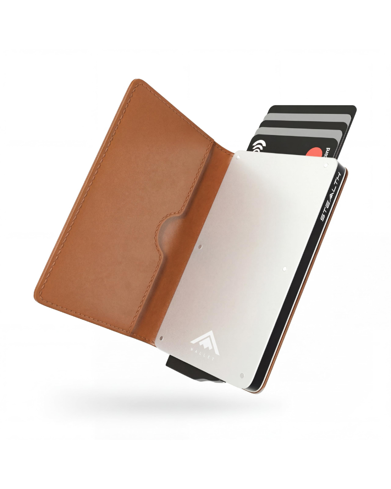 Calix Men's RFID Pop-Up Wallet – Aluminium & Faux Leather Card Holder with Cash Pocket