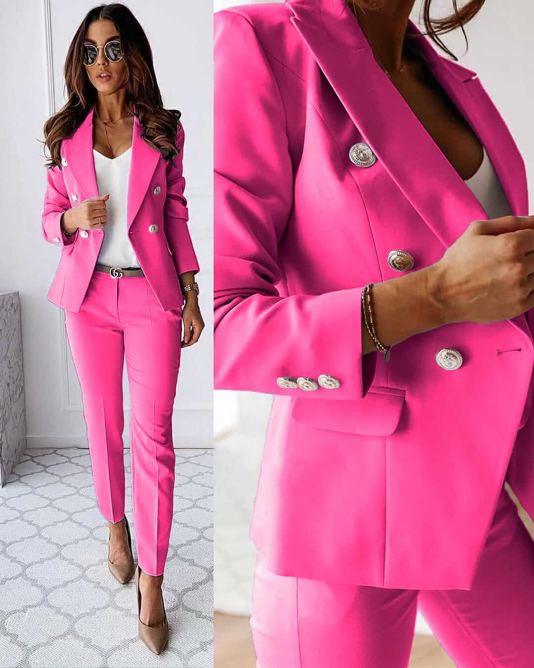 Charlotte Women's Trouser Suit – Tailored Blazer & Smart Fit Trousers Business Set