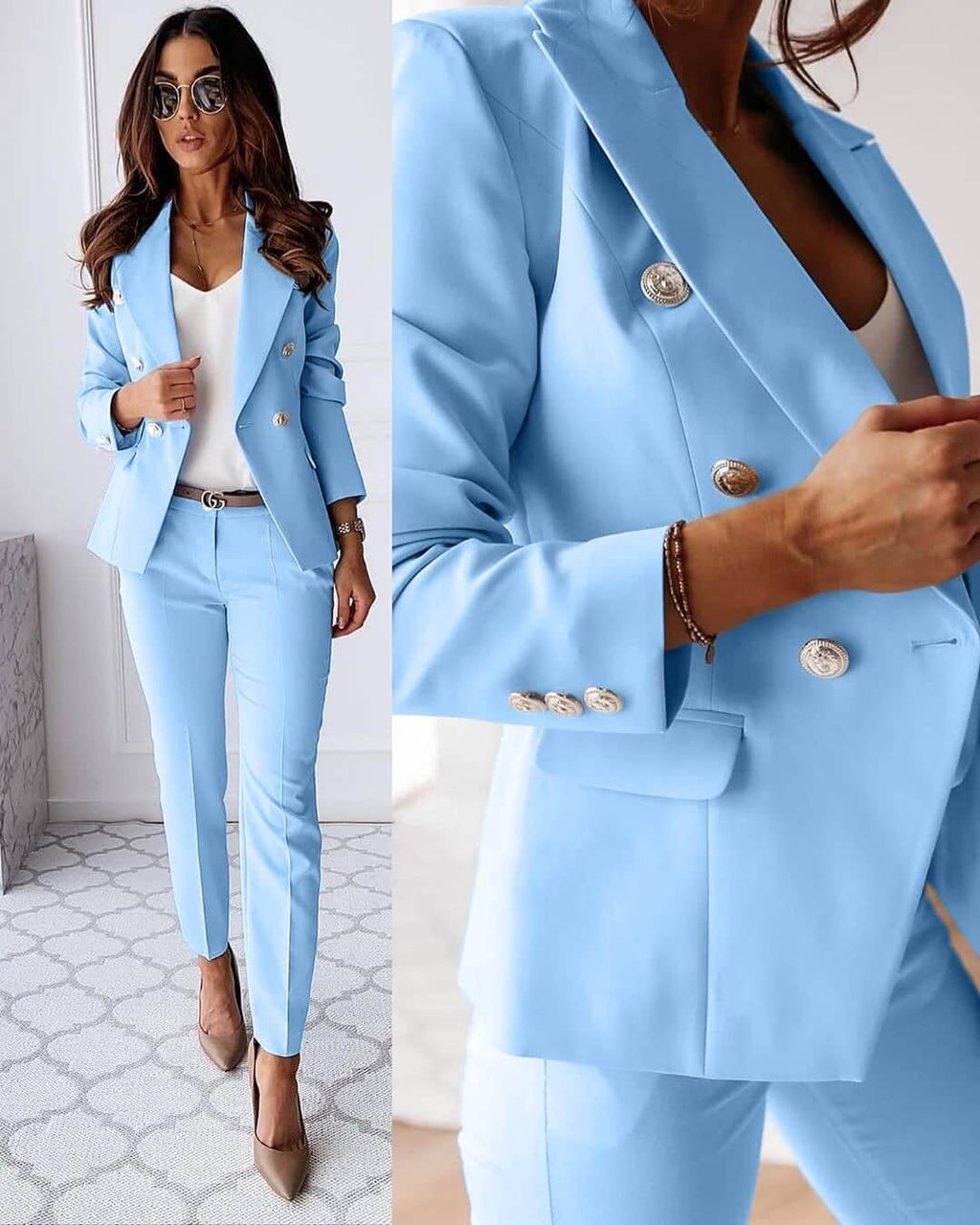Charlotte Women's Trouser Suit – Tailored Blazer & Smart Fit Trousers Business Set