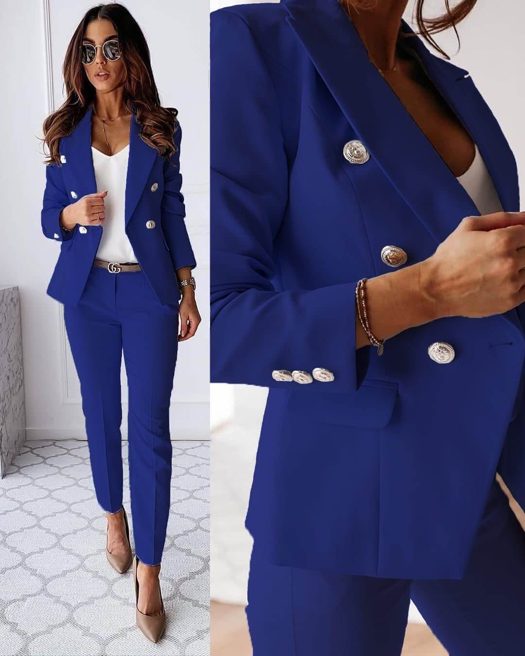 Charlotte Women's Trouser Suit – Tailored Blazer & Smart Fit Trousers Business Set