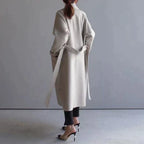 Meredith Women's Long Wool Coat – Elegant Tailored Winter Overcoat