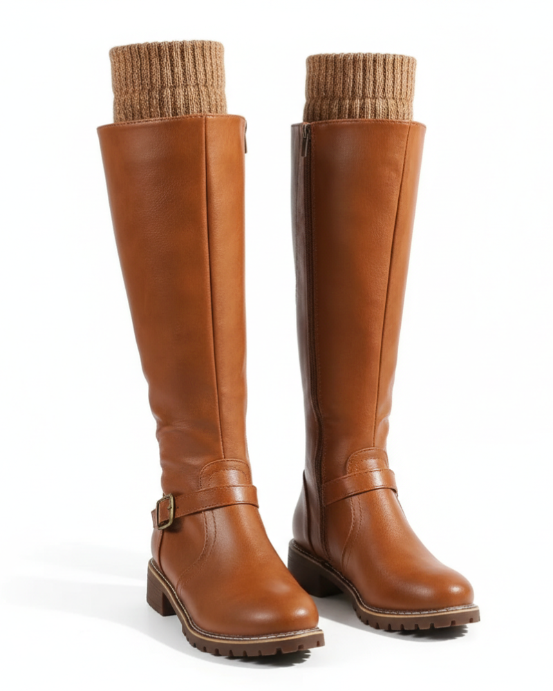 Marcella Women's Leather Boots – Supportive Fit, Elegant Finish & Everyday Comfort