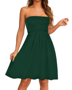 Cora Women's Strapless Sundress – Bandeau A-Line Mini Casual Summer Dress