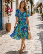 Millie Women's Floral Midi Dress – Elegant Fit & Flare Spring Summer Occasion Dress