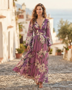 Primrose Women's Purple Maxi Dress – Lightweight Flowing Summer Style