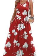 Abigail Women's Sleeveless Midi Dress – Scoop Neck A-Line Casual Summer Dress