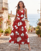 Abigail Women's Sleeveless Midi Dress – Scoop Neck A-Line Casual Summer Dress