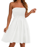 Cora Women's Strapless Sundress – Bandeau A-Line Mini Casual Summer Dress