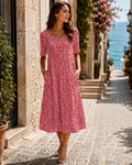 Lauren Women's Summer Dress – Lightweight Casual Holiday Beach Midi Dress