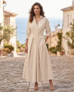 Lorelei Women's Button-Front Midi Dress – Flattering Fit & Lightweight Fabric