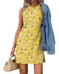 Hazel Women's T-Shirt Dress – Crew Neck A-Line Knee Length Casual Summer Dress