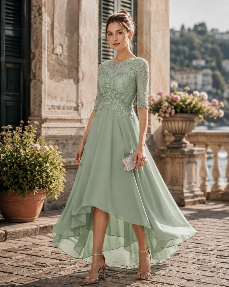 Eleanora Women's Lace Maxi Dress – Elegant Formal Gown for Weddings & Evenings