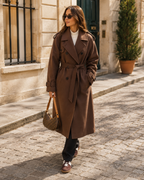 Edith Women's Wool Coat – Elegant Tailored Long Winter Overcoat