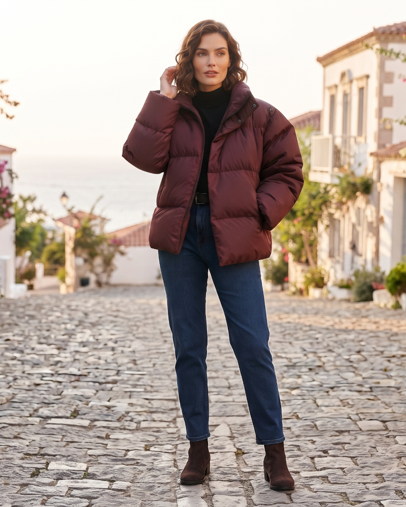 Marisol Women's Oversized Quilted Jacket – Water-Repellent Hooded Winter Coat