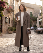 Helena Women's Oversized Double-Breasted Coat – Structured Shoulders & Wool-Look Fabric