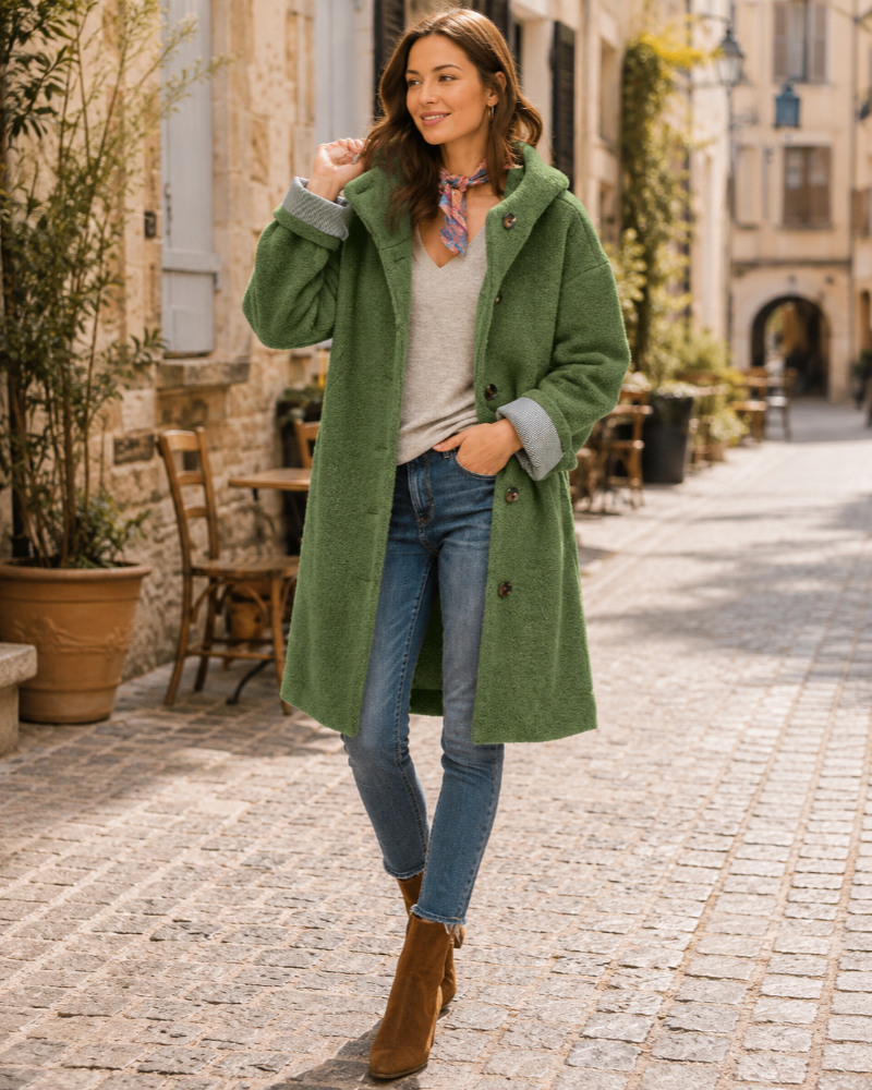 Liza Women's Winter Coat – Hooded Wind Resistant Long Smart Casual Overcoat