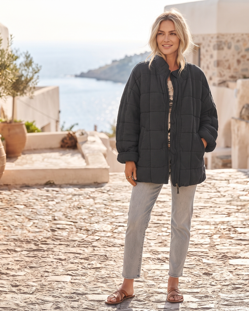 Harriet Women's Quilted Jacket – Lightweight Padded Casual Winter Coat with Pockets