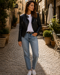 Scarlett Women's Leather Jacket – Genuine Leather Zip Up Biker Smart Casual Jacket