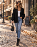 Eliza Women's Cable Knit Cardigan – Oversized Open Front Jumper with Lantern Sleeves