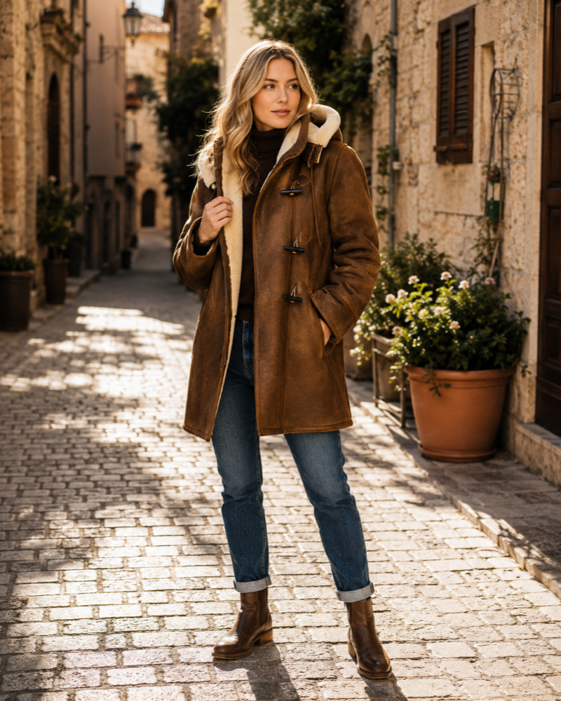 Harriet Women's Hooded Winter Coat – Warm Relaxed Fit Casual Long Jacket