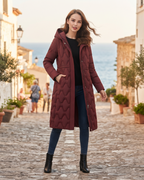 Vivienne Women's Long Puffer Coat – Hooded Insulated Winter Quilted Jacket