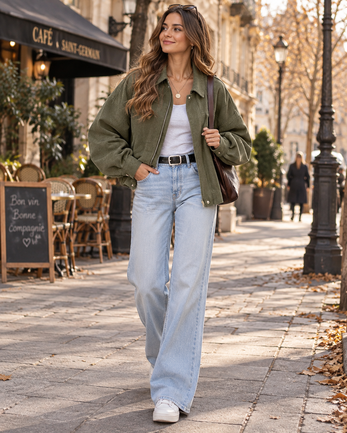 Danielle Women's Faux Suede Bomber Jacket – Cropped Oversized Zip-Up with Batwing Sleeves