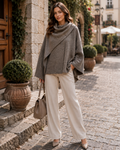 Colette Women's Wool Poncho – Asymmetric Warm Winter Cape Wrap